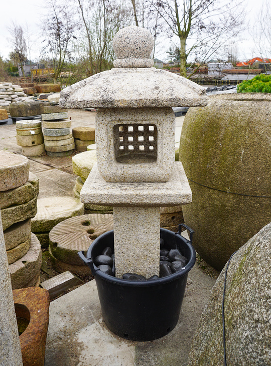 Shikaku Ikekomi Ishidoro, Japanese Stone Lantern - YO01010532