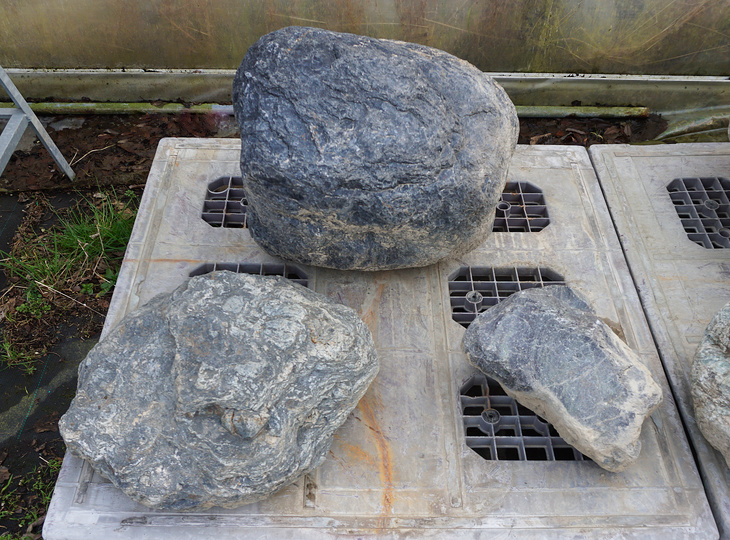 Ibiguro Stone Sanzonseki Set, Japanese Ornamental Rocks - YO06010519