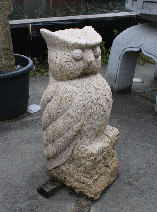 Fukuro, Japanese Stone Owl Statue - YO07010270