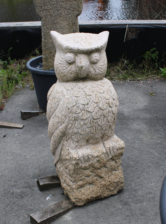 Fukuro, Japanese Stone Owl Statue - YO07010270