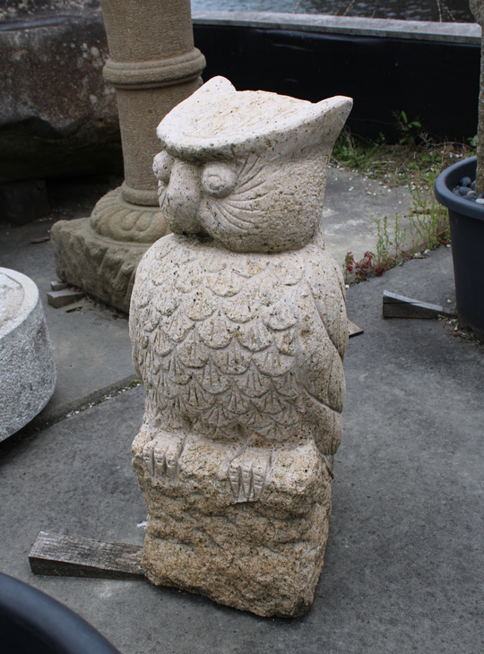 Fukuro, Japanese Stone Owl Statue - YO07010270