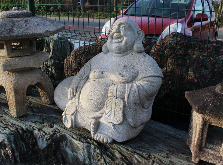 Japanese Budai, Stone Hotei Statue - YO07010266