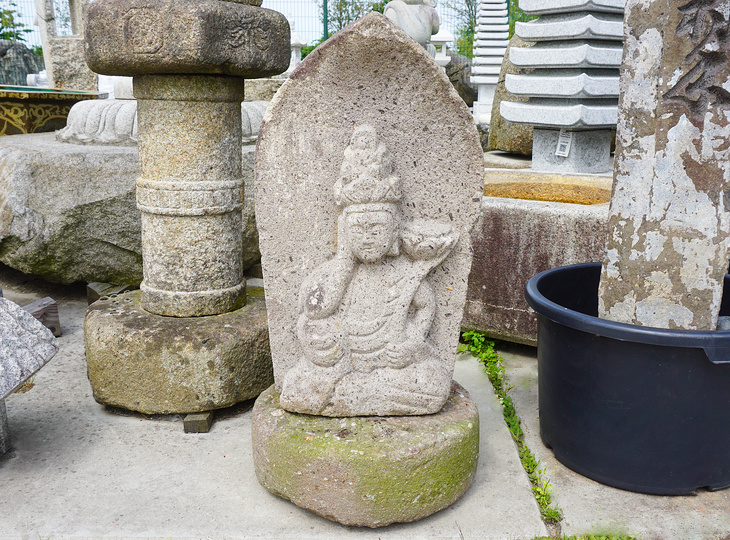 Kannon Carved Stone, Japanese Buddha Statue - YO07010201