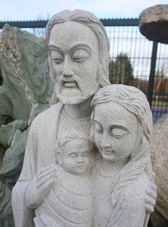 Kirisuto Ishizo, Japanese Stone Christian Statue of Jesus, Mary, and Joseph - YO07010209