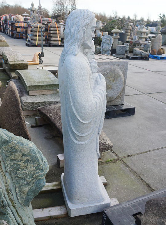 Kirisuto Ishizo, Japanese Stone Christian Statue of Jesus, Mary, and Joseph - YO07010209