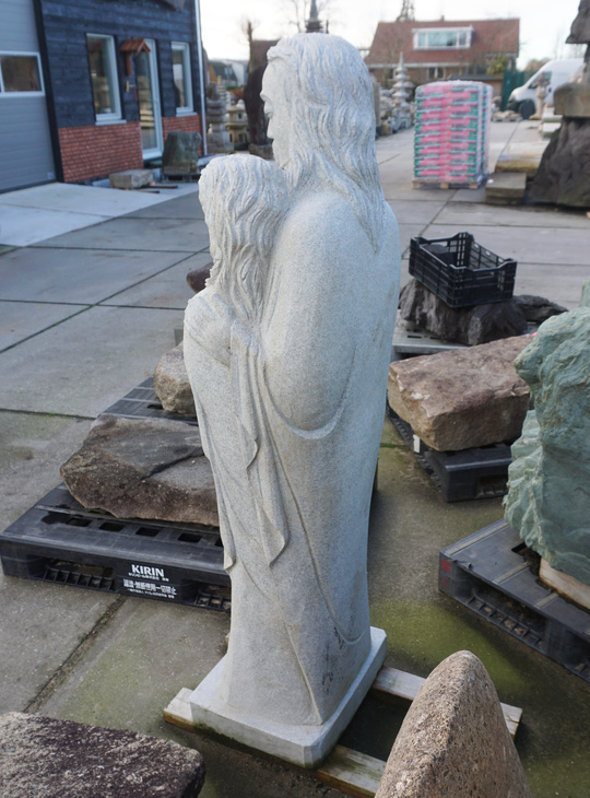 Kirisuto Ishizo, Japanese Stone Christian Statue of Jesus, Mary, and Joseph - YO07010209