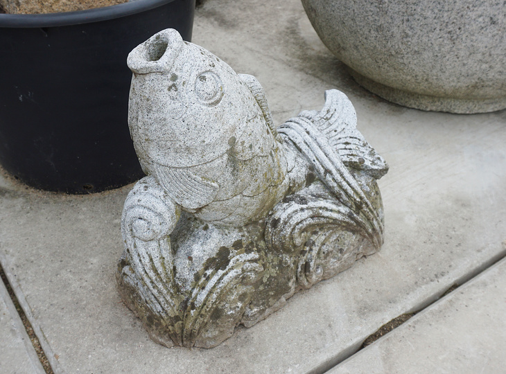 Koi Ishizo, Japanese Stone Koi Statue - YO07010187