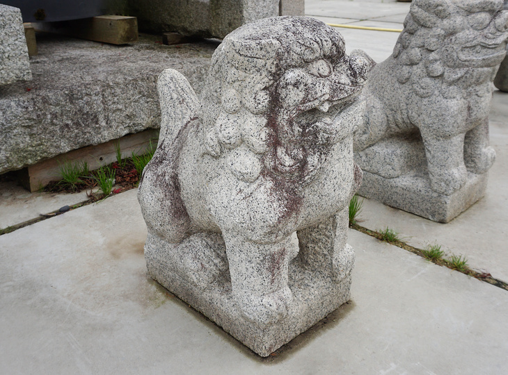 Komainu Pair, Antique Japanese Shishi Lion-Dog Statues - YO07010170