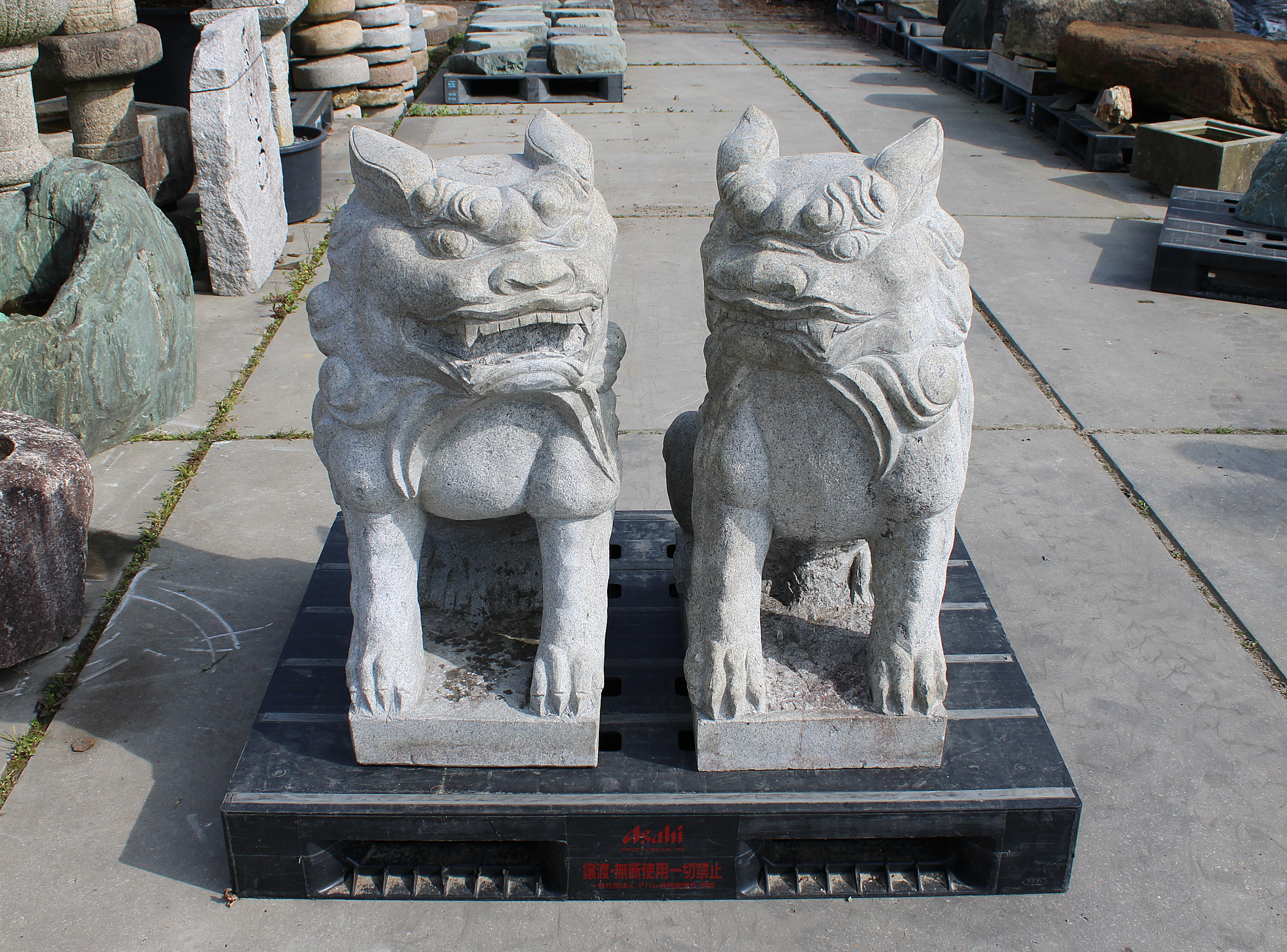 Komainu Pair, Japanese Shishi Lion-Dog Statues - YO07010267