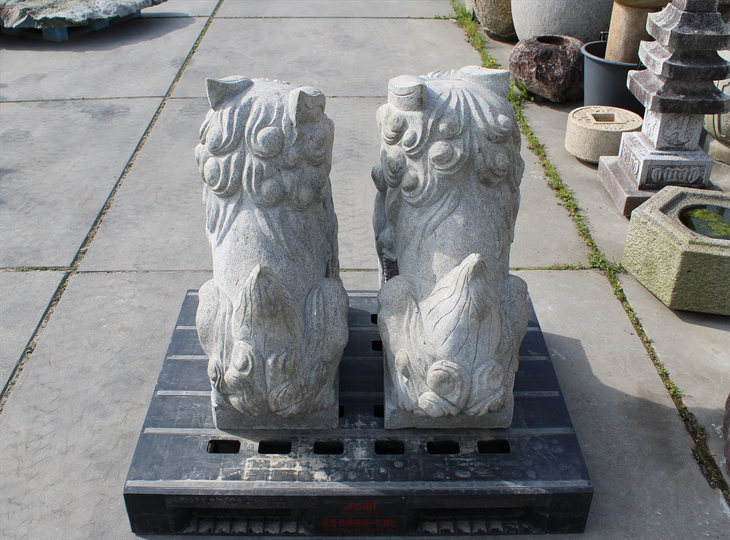 Komainu Pair, Japanese Shishi Lion-Dog Statues - YO07010267