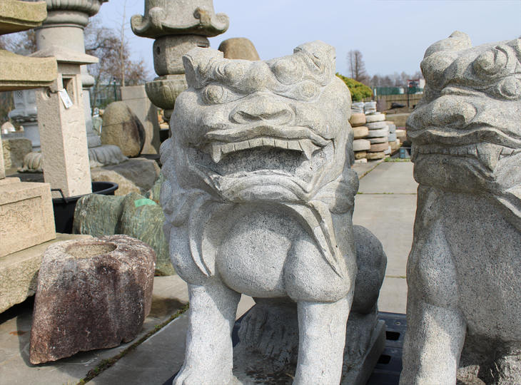 Komainu Pair, Japanese Shishi Lion-Dog Statues - YO07010267