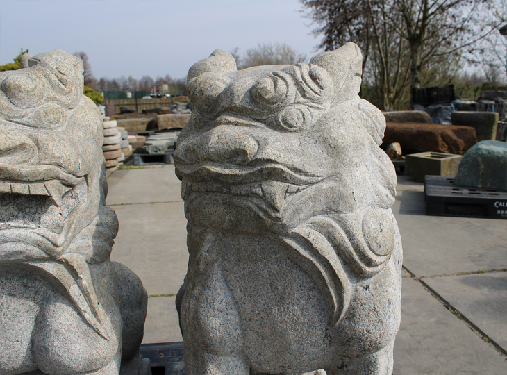 Komainu Pair, Japanese Shishi Lion-Dog Statues - YO07010267