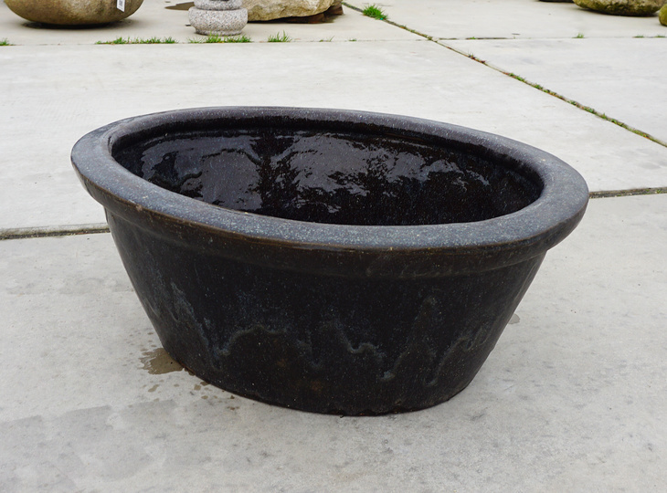 Konpeki Mizubachi, Traditional Japanese Deep Blue Water Pot - YO07010142