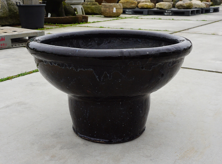 Konpeki Mizubachi, Traditional Japanese Deep Blue Water Pot - YO07010146