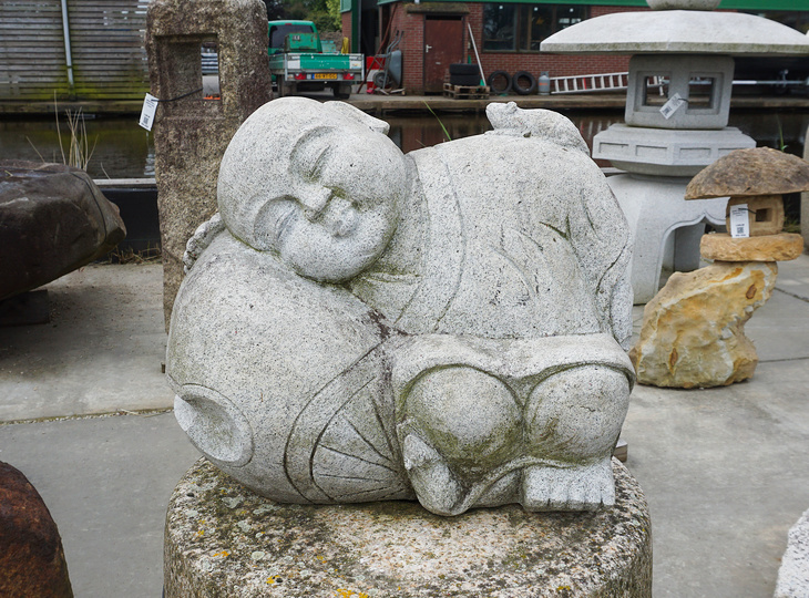 Buy Nemuri Ikkyu-san, Japanese Stone Buddhist Monk Statue for sale - YO07010180