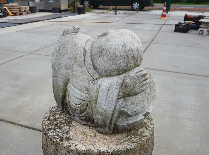 Nemuri Ikkyu-san, Japanese Stone Buddhist Monk Statue - YO07010180