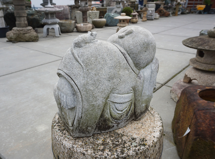 Nemuri Ikkyu-san, Japanese Stone Buddhist Monk Statue - YO07010180