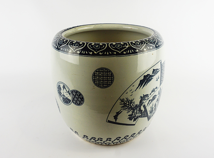 Porcelain Hibachi, Traditional Japanese Fire Bowl - YO07010072