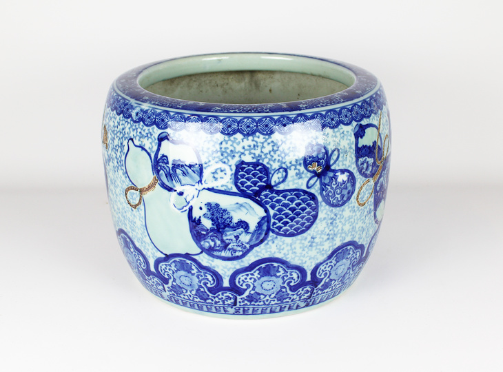 Porcelain Hibachi, Traditional Japanese Fire Bowl - YO07010255