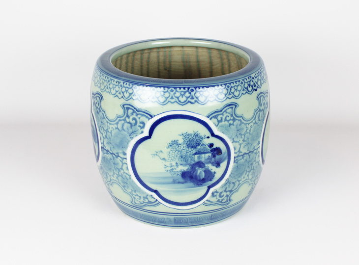 Porcelain Hibachi, Traditional Japanese Fire Bowl - YO07010259