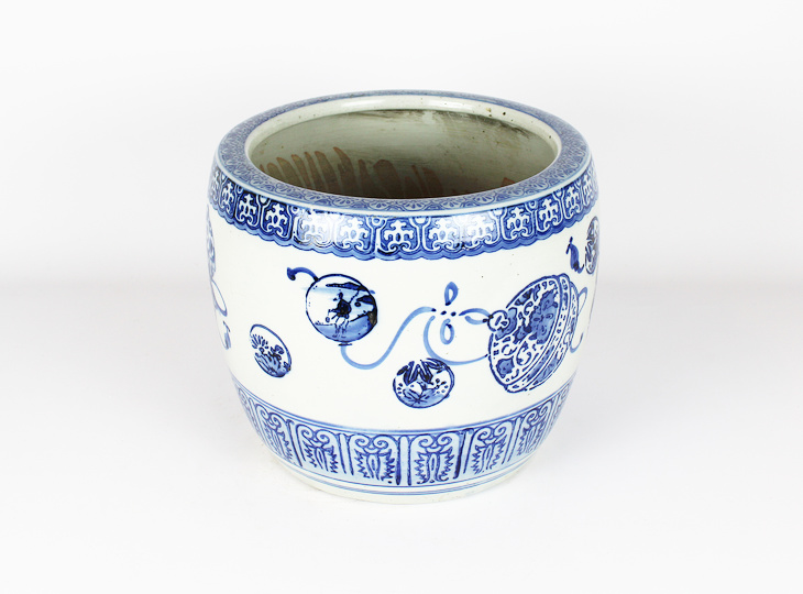 Porcelain Hibachi, Traditional Japanese Fire Bowl - YO07010262