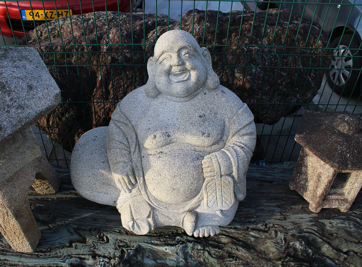 Japanse Budai, Stenen Hotei Beeld - YO07010266