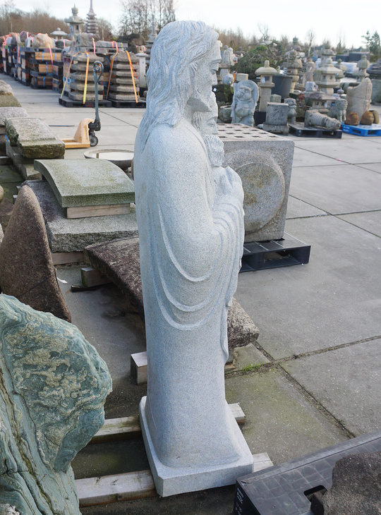 Kirisuto Ishizo, Japans Stenen Christelijke Standbeeld van Jezus, Maria, en Jozef - YO07010209