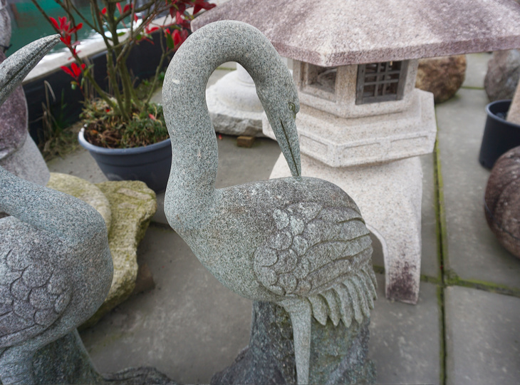 Niwatsuru, Set van Twee Japanse Stenen Kraanvogels - YO07010175