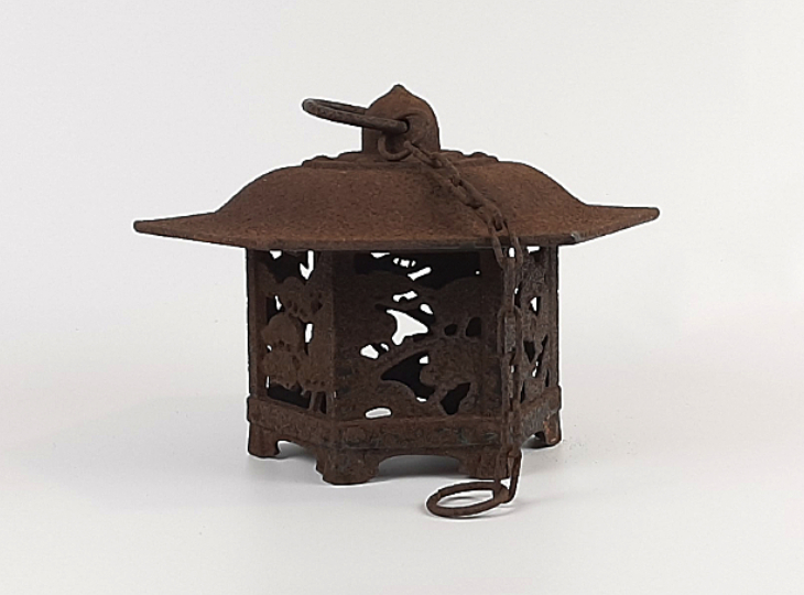 Inakafu Tsuridoro, Japanese Antique Metal Lantern - YO23010020