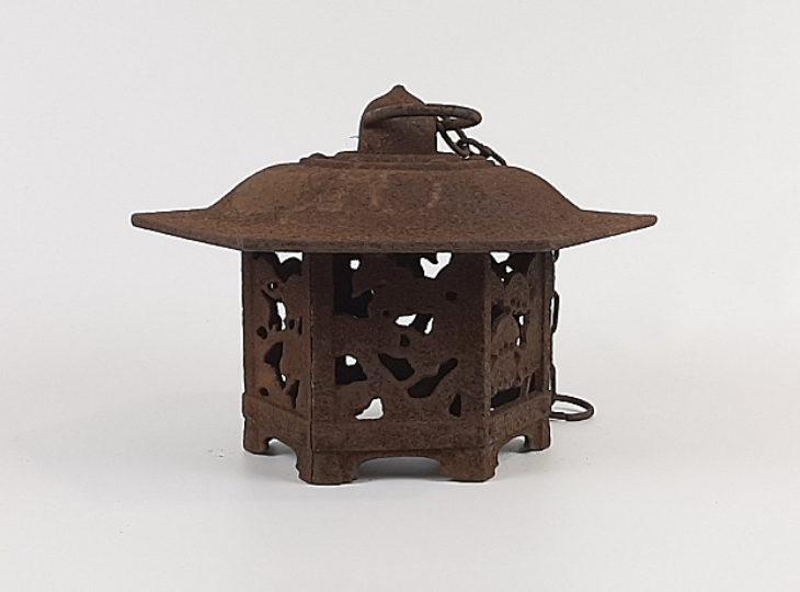 Inakafu Tsuridoro, Japanese Antique Metal Lantern - YO23010020