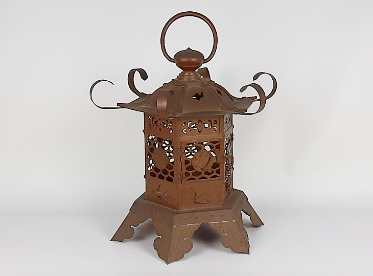 Japanese Antique Metal Lantern, Nara Tsuridōrō - YO23010018