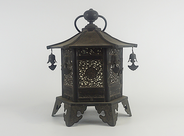 Japanese Antique Metal Lantern, Yonaka Tsuridoro - YO23010050