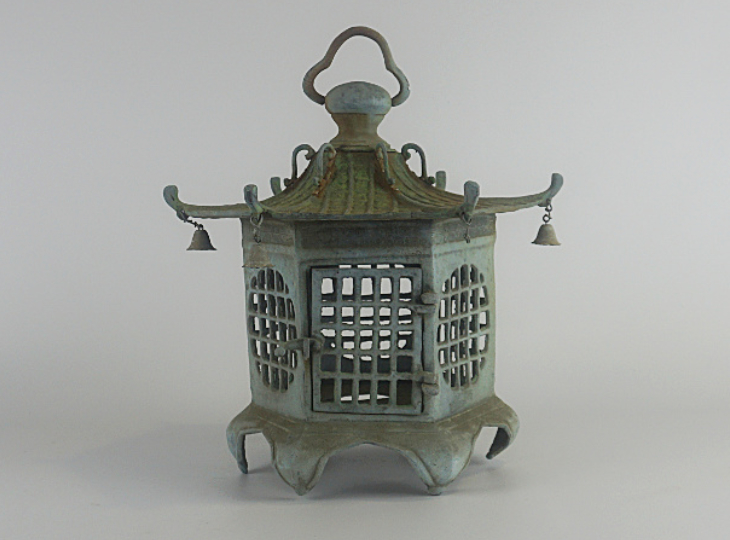 Koshi Tsuridōrō, Japanese Antique Metal Lantern - YO23010041