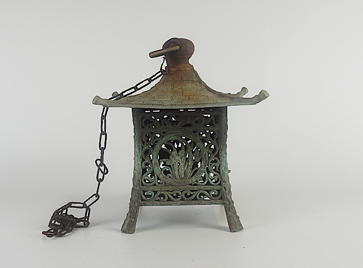 Kusaki Tsuridoro, Japanese Antique Metal Lantern - YO23010051