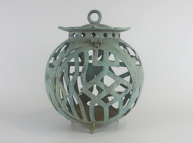 Marugata Tsuridoro, Japanese Antique Metal Lantern - YO23010048