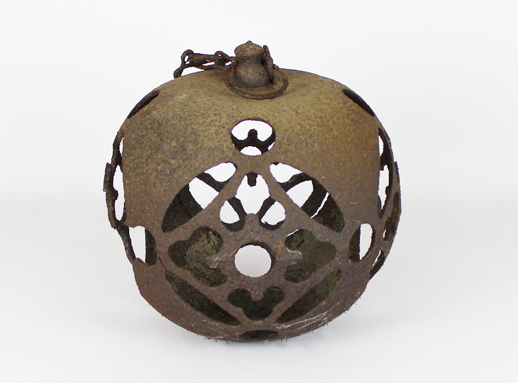 Marugata Tsuridoro, Japanese Antique Metal Lantern - YO23010229