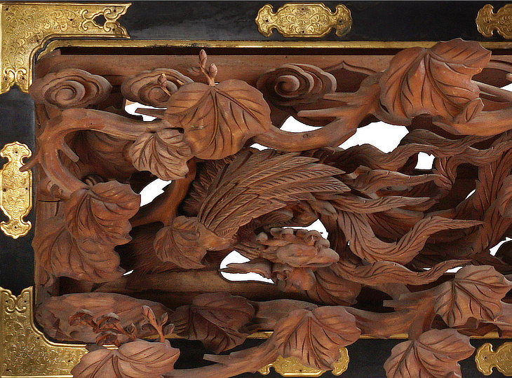 Ranma Fushicho, Antique Japanese Wood Carving Panel - YO23010128