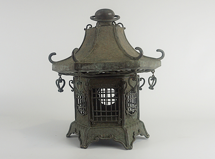 Ryugu Tsuridoro, Japanese Antique Metal Lantern - YO23010044