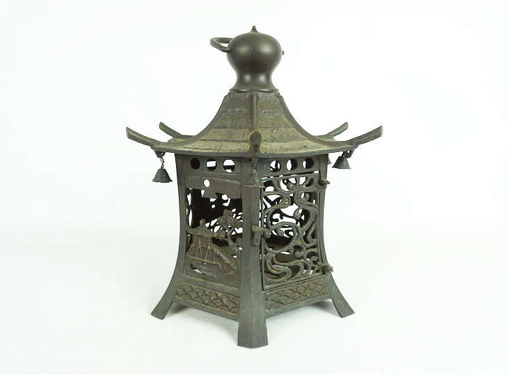 Tsutakazura Tsuridoro, Japanese Antique Metal Lantern - YO23010204