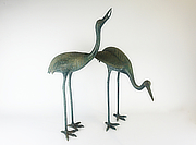 Bronzen Tsuru Kraanvogel Beelden, Set van Twee - YO23010094