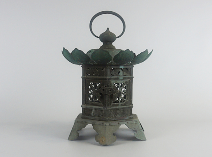 Hasu Tsuridoro, Japanse Antieke Metalen Lantaarn - YO23010034