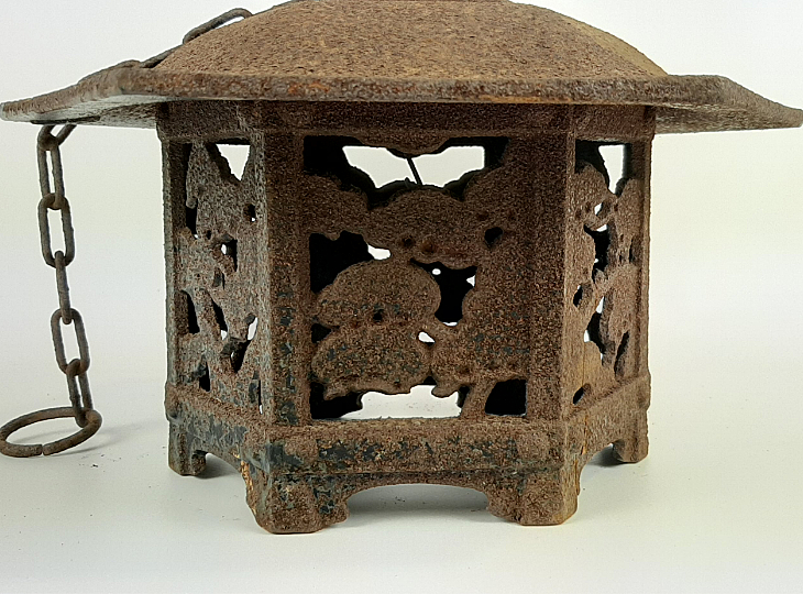 Inakafū Tsuridōrō, Japanse Antieke Metalen Lantaarn - YO23010020