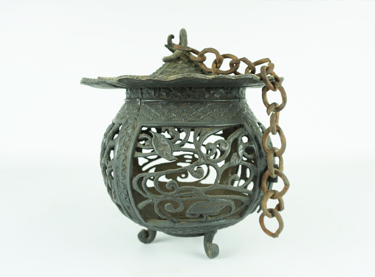 Marugata Tsuridoro, Japanse Antieke Metalen Lantaarn - YO23010159