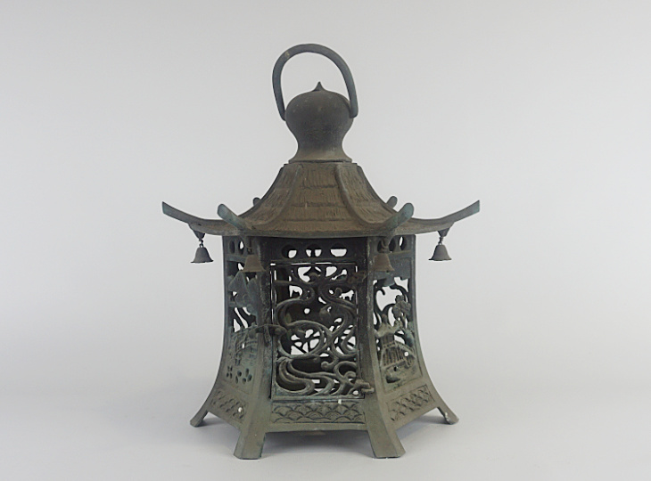 Nihon Teien Tsuridoro, Japanse Antieke Metalen Lantaarn - YO23010053