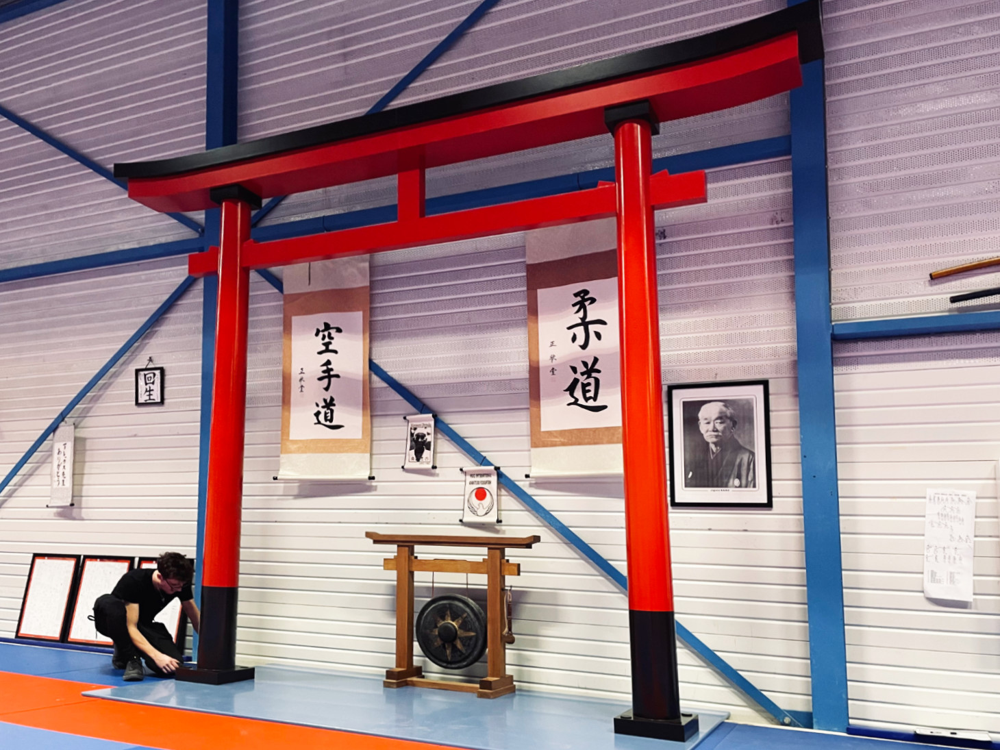 Japanese Torii Gate Woodwork seen from the right side