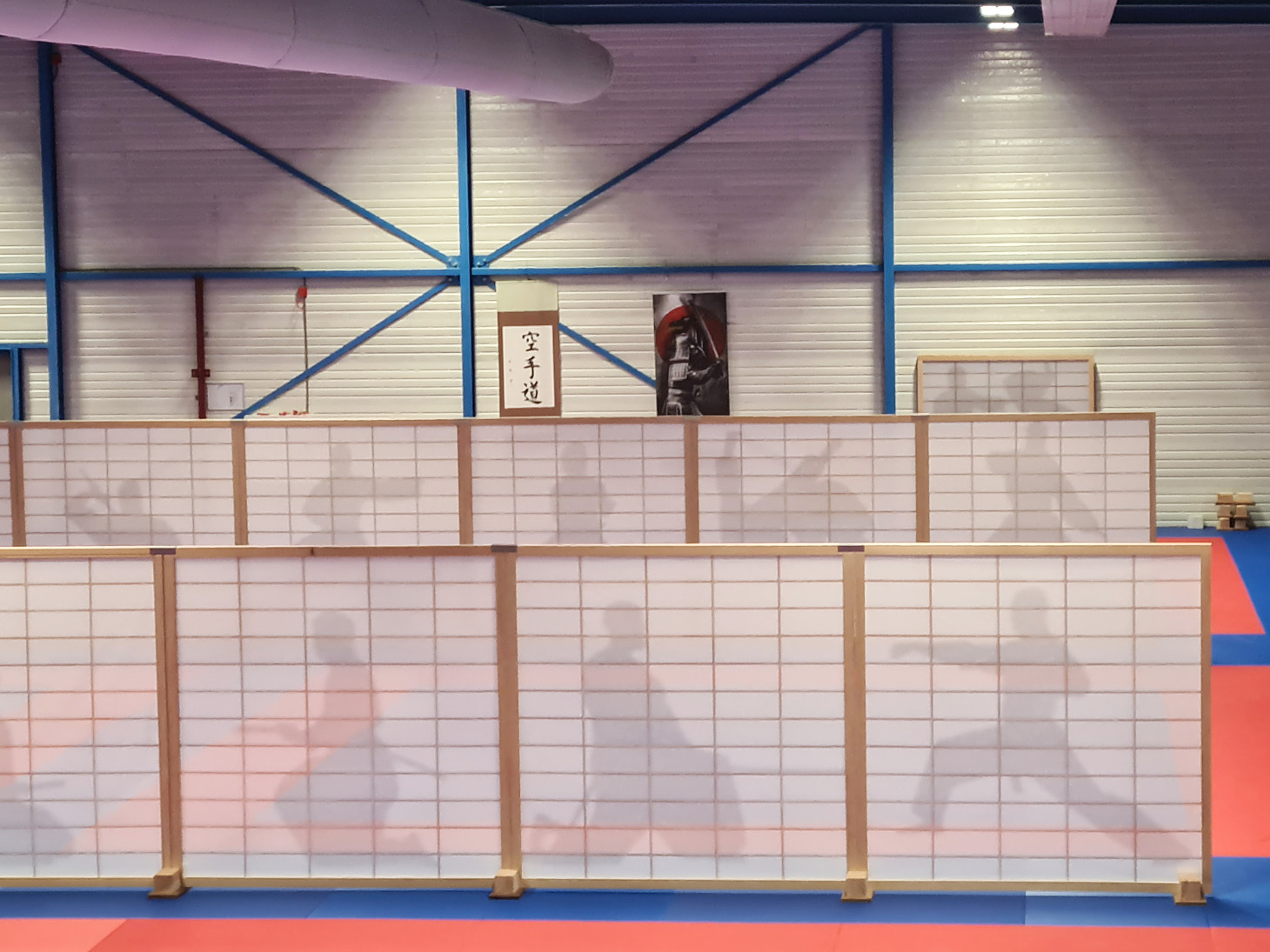 Close up of Japanese Shoji Screens created for a Karate Dojo