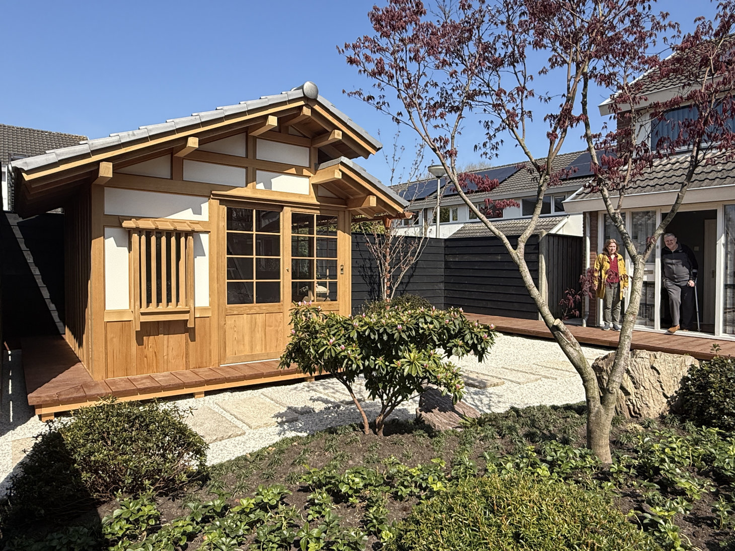 Side of Japanese Tea House in a Roji Tea Garden