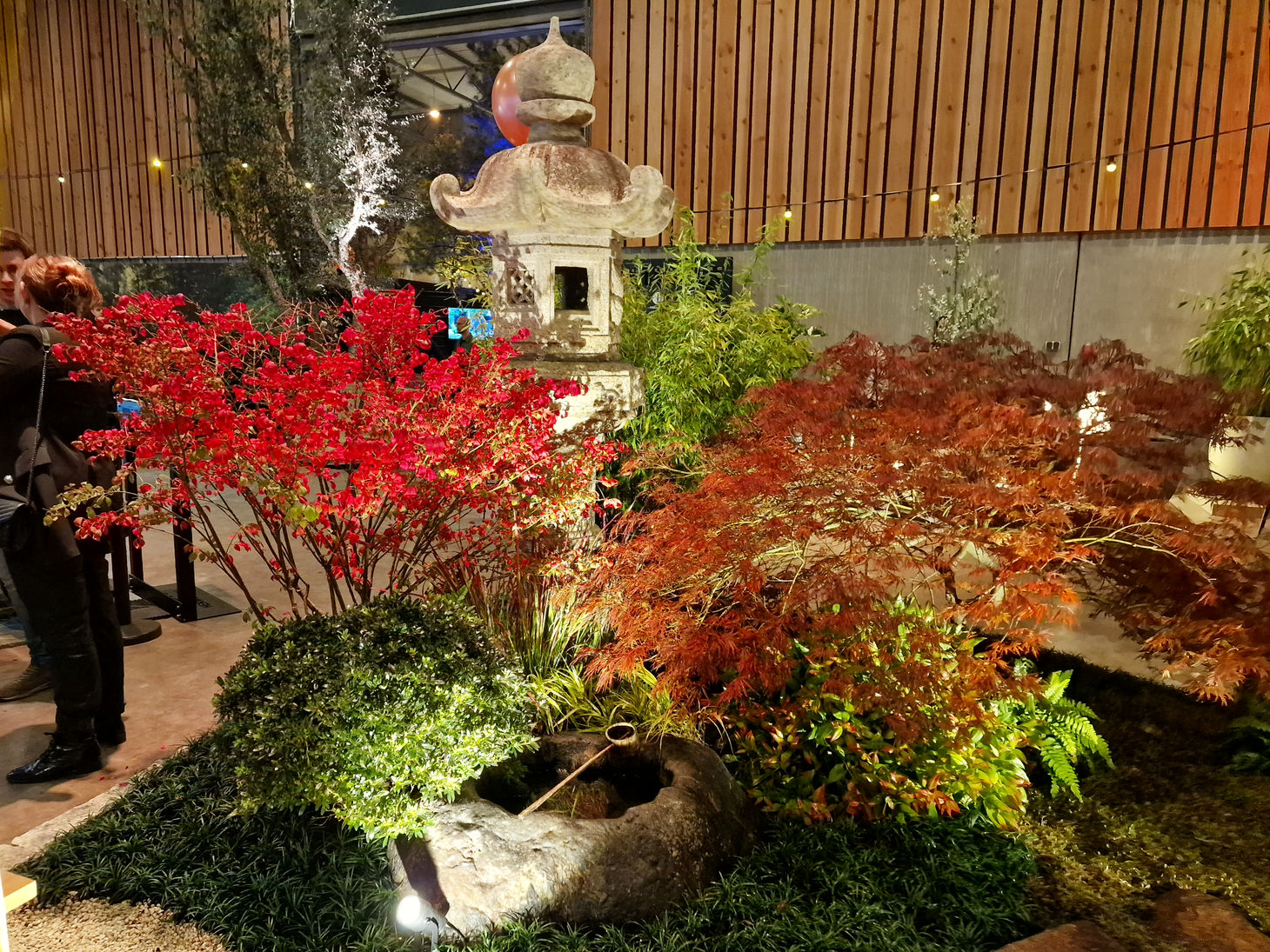 Japanese Garden Exhibition Japanese Lantern Tsukubai Maple