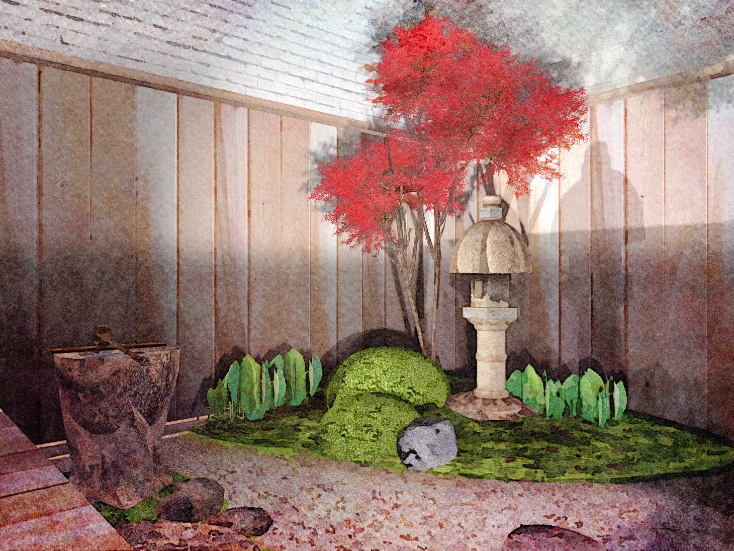 Japanse tuin ontworpen voor een Michelin restaurant in Rotterdam
