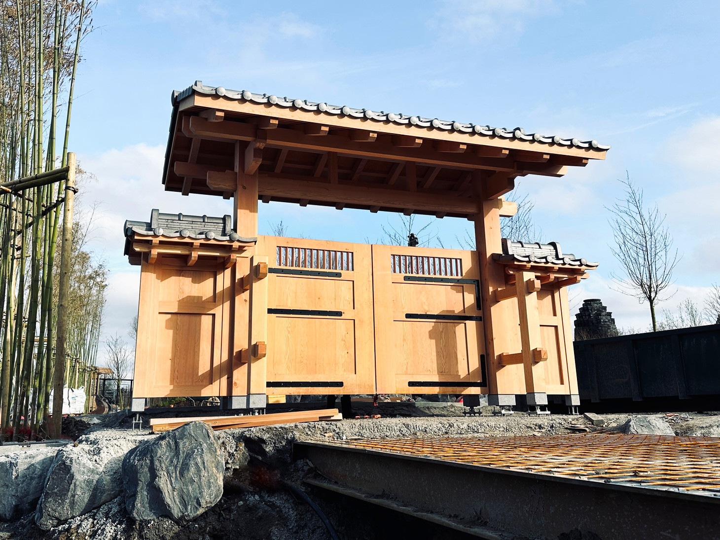 Pairi Daiza Zoo authentic wooden Japanese gate